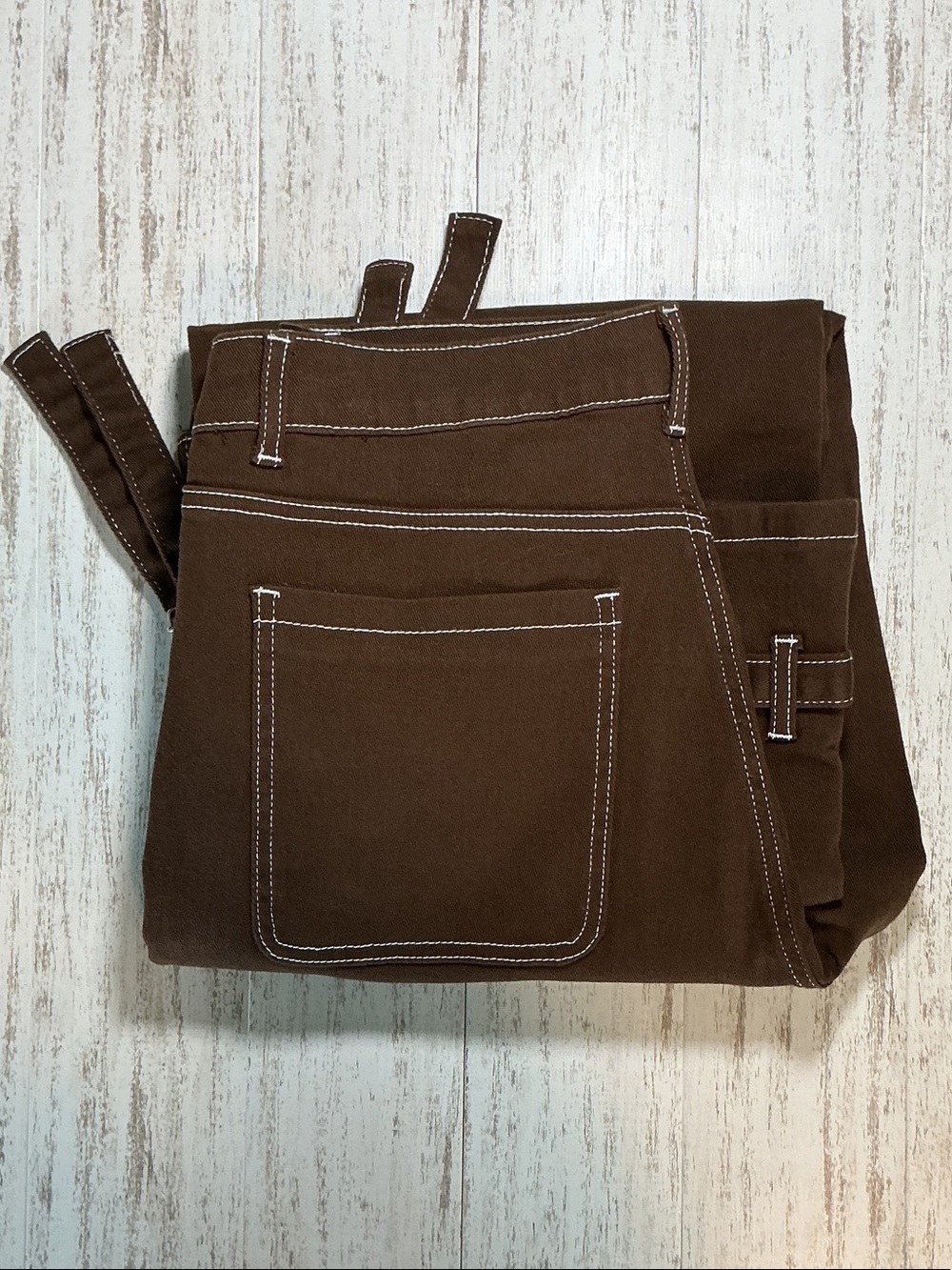 Hot Topic Brown Contrast Stitch Strap Carpenter Cargo Pants Goth Mall Goth L NWT - Picture 7 of 11